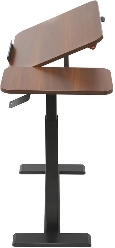 Laptoptafel - Bijzettafel - Bedtafel - Banktafel- Voor gebruik aan bed of kantoor - Verstelbaar - Walnut