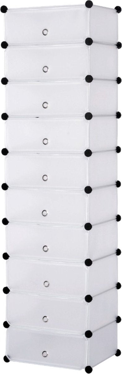 Happyment Luxe Sneakerbox - Wit - 10 stuks - Schoenenbox - Schoenenrek - Opbergbox - Schoenendoos - Opbergsysteem