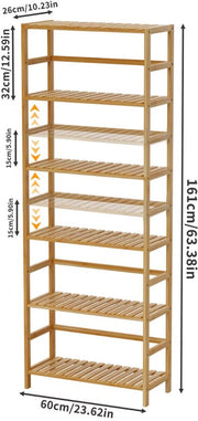 Plantenstandaard Fioren - Bamboe - 161cm - Plantenrek - Plantentafel - Voor binnen & buitengebruik - Bloempothouder - Metaal