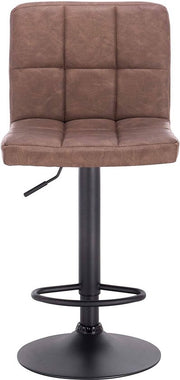 Barkruk Nora - Met hoge rugleuning - Barstoelen ergonomisch - Zithoogte 60-82cm - Bruin - Set van 1 - Keuken en bar