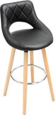 Barkruk Modern Hilton - Industrial - Legergroen - Barkrukken set van 1 - Barstoel Kruk - Barstoelen met rugleuning - Keukenstoel - Kunstleer