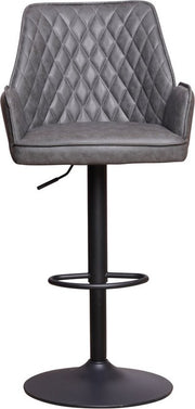 Barkruk - Met rugleuning en armleuning - Antraciet - Modern Design - Voetsteun