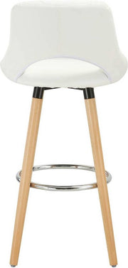 Barkruk Modern Hilton - Industrial - Wit - Barkrukken set van 1 - Barstoel Kruk - Barstoelen met rugleuning - Keukenstoel - Kunstleer