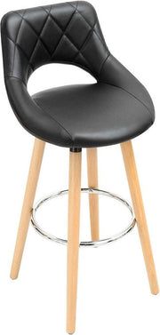 Barkruk - Industrial - Legergroen - Kunstleer - Set van 1 - Barstoelen met Rugleuning