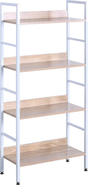 Bolt Edge Boekenkast Bila - 4 Planken - Vintage Wit/Oak - Kantoor - Woonkamer - Industrieel