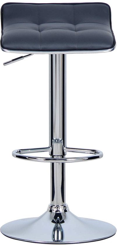 Barkrukken Nora - Set van 2 - Keuken - Grijs - Barstoelen kunstleer- Verstelbaar in hoogte - Zithoogte 62-84cm