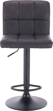 Barkruk Derla - Met hoge rugleuning - Barstoelen ergonomisch - Zithoogte 60-82cm - Antraciet - Set van 1 - Keuken en bar