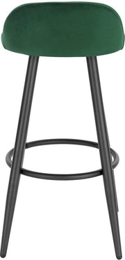 Velvet Barkruk - Ergonomisch - Donkergroen - Kleine rugleuning - Zithoogte 69cm
