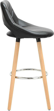 Barkruk Modern Hilton - Industrial - Legergroen - Barkrukken set van 1 - Barstoel Kruk - Barstoelen met rugleuning - Keukenstoel - Kunstleer