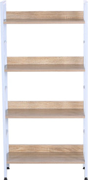 Happyment open boekenkast Bila - 4 planken - Voor kantoor - woonkamer - slaapkamer - 60 x 27.5 x 126 - industrieel ontwerp - vintage Wit/Oak