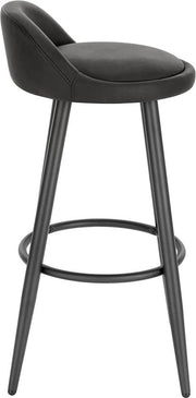 Leren Barkrukken Manchester - Set van 2 - Antraciet - Met rugleuning - Barstoelen ergonomisch - Keuken - Zithoogte 69cm