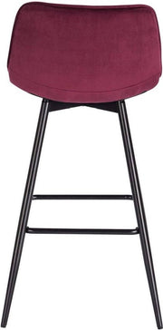 Bolt Edge Barkruk - Industrial - Rood - Velvet - Met rugleuning - Set van 2