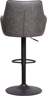 Barkruk - Met rugleuning en armleuning - Antraciet - Modern Design - Voetsteun