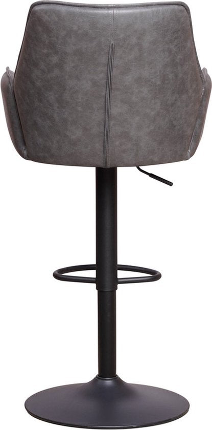 Barkruk - Met rugleuning en armleuning - Antraciet - Modern Design - Voetsteun