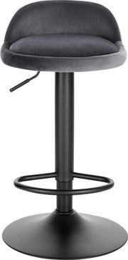 Barkrukken - Set van 2 - Grijs - Velvet - Ergonomisch - Verstelbaar in Hoogte - Zithoogte 61-82 cm