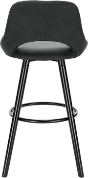 Barkruk - Industrial - Antraciet - Set van 1 - Keukenstoel - Stof