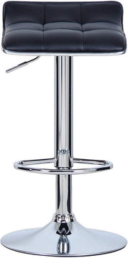 Barkrukken Delio - Set van 2 - Keuken - Zwart - Barstoelen kunstleer- Verstelbaar in hoogte - Zithoogte 62-84cm