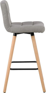 Barkrukken - Grijs - Linnen - Ergonomisch - Zithoogte 70cm - Set van 2
