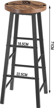 Hoge barkrukken Maxi - Zithoogte 71cm - Bruin - Set van 2 - Keuken - Barstoelen - Zonder rugleuning - Hout