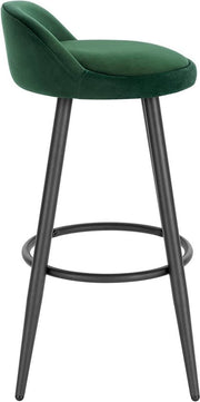 Velvet Barkrukken Glasgow - Set van 2 - Groen - Met rugleuning - Barstoelen ergonomisch - Keuken - Zithoogte 69cm