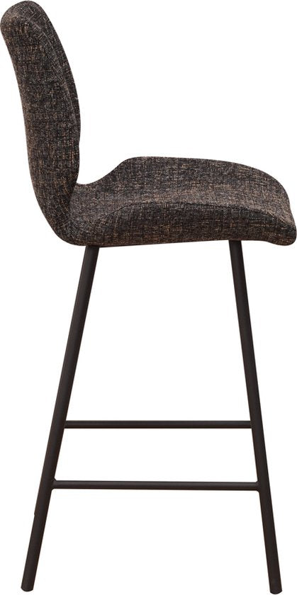 Hapyment Barkruk Velino - Zwart - 67cm zithoogte - Set van 1 - Voor keuken en bar - Met rugleuning - Ergonomische barstoelen