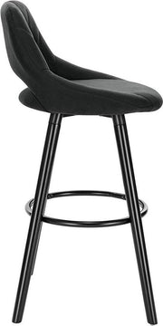 Barkruk - Industrial - Antraciet - Set van 1 - Keukenstoel - Stof