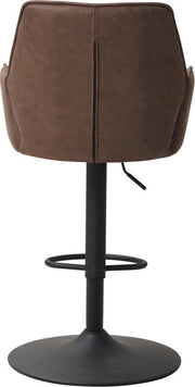 Bolt Edge Barkruk - Taupe - Met rugleuning en armleuning - Microvezel - Voor keuken en bar - Set van 1