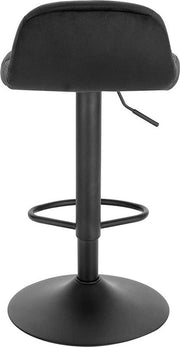 Barkruk - Industrial - Zwart - Velvet - Verstelbaar - Met rugleuning - Set van 1