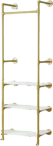 Kledingrek Fioren - Moderne kledingrek - Met kledingroede voor hal, slaapkamer of woonkamer - Kledingstangen - Schoenenrek - Wandmontage