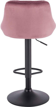 Designer Barkruk Berlo - Met rugleuning - Stevig - Ergonomische barstoel - Velvet - Zithoogte 60 - 82cm - Roze - Set van 1 - Keuken en bar - In hoogte verstelbaar