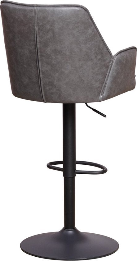 Barkruk - Met rugleuning en armleuning - Antraciet - Modern Design - Voetsteun