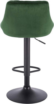 Designer Barkruk - Donkergroen - Velvet - Ergonomisch - Verstelbaar - Set van 1
