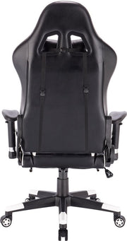 Bolt Edge Luxe Gamingstoel - Witte Strepen - Met Voetsteun - Ergonomisch - Verstelbaar in Hoogte - Kunstleer