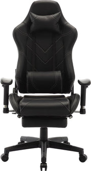 Gaming Stoel - Zwart Kunstleer - Ergonomisch - Verstelbaar - Met Voetsteun