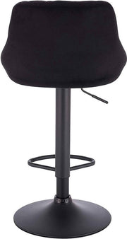 Bolt Edge Designer Barkruk - Zwart - Velvet - Ergonomisch - Verstelbaar - Zithoogte 60-82cm - Set van 2