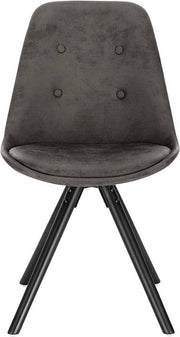 Bezoekersstoelen - Antraciet stof - Houten poten - Zithoogte 46cm - Set van 2