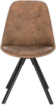 Bolt Edge Bezoekersstoelen - Donkerbruin stof - Houten poten - Zithoogte 46cm - Set van 2