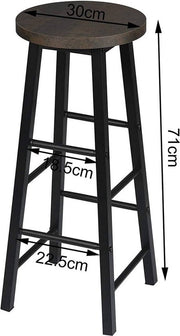 Hoge Barkrukken - Zithoogte 71cm - Roestig - Zonder rugleuning - Set van 2