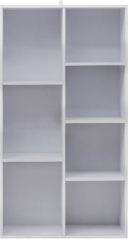 Happyment Boekenkast Milta - 7 vakken - Wit - Boekenplank - Woonkamer, slaapkamer en kinderkamer - Hout - MDF