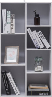 Happyment Boekenkast Milta - 7 vakken - Wit - Boekenplank - Woonkamer, slaapkamer en kinderkamer - Hout - MDF
