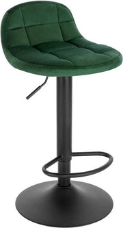 Bolt Edge Barkruk - Industrial - Donkergroen - Velvet - In hoogte verstelbaar - Set van 2