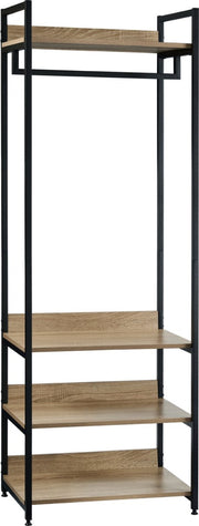 Happyment Staande Kapstok Hubert - Met schoenenrek - Vintage - XL Garderoberek - Kapstokhaak - Hout & metaal - 3 planken