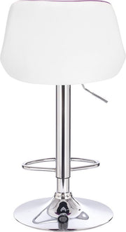 Barkrukken - Paarse Kunstleren Barstoelen - Ergonomisch met Rugleuning - Verstelbare Zithoogte 60-82cm - Set van 2 - Voor Keuken en Bar
