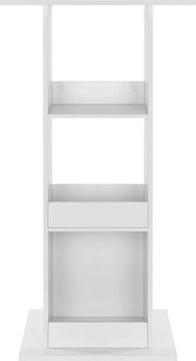 Happyment Bartafel Cardiff - Met opbergruimte - Vierkant - Voor binnen - Keuken - Hout - Metaal - Wit - 60x60x112cm