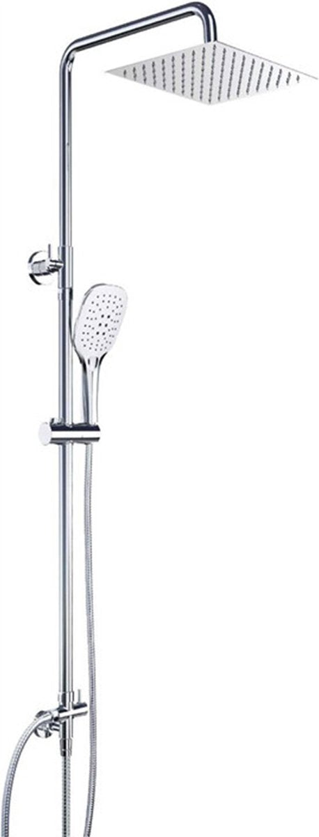 Happyment Douche - 3 standen - Regendouche & handdouche - Waterval - Massage straal - Doucheset met thermostaatkraan - Zilver - RVS
