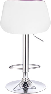 Barkrukken Terra - Met rugleuning - Kunstleer - Set van 2 - Keuken - Barstoelen ergonomisch - Paars - Verstelbaar in hoogte - Zithoogte 60-82cm