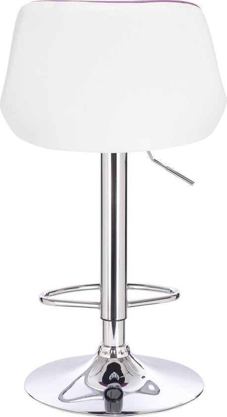 Barkrukken Terra - Met rugleuning - Kunstleer - Set van 2 - Keuken - Barstoelen ergonomisch - Paars - Verstelbaar in hoogte - Zithoogte 60-82cm