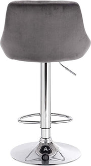 Barkruk Modern Dubia - Industrial Donkergrijs - Barkrukken set van 1 - Barstoel Kruk - Barstoelen met rugleuning - Keukenstoel - In hoogte verstelbaar - Velvet
