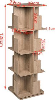 Bolt Edge Boekenkast - Oak Hout - 4 Lagen - Draaibaar - 39x39x128cm