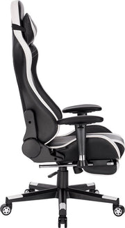 Bolt Edge Gaming Stoel - Wit - Ergonomisch - Kunstleer - Verstelbaar - Inclusief voetsteun
